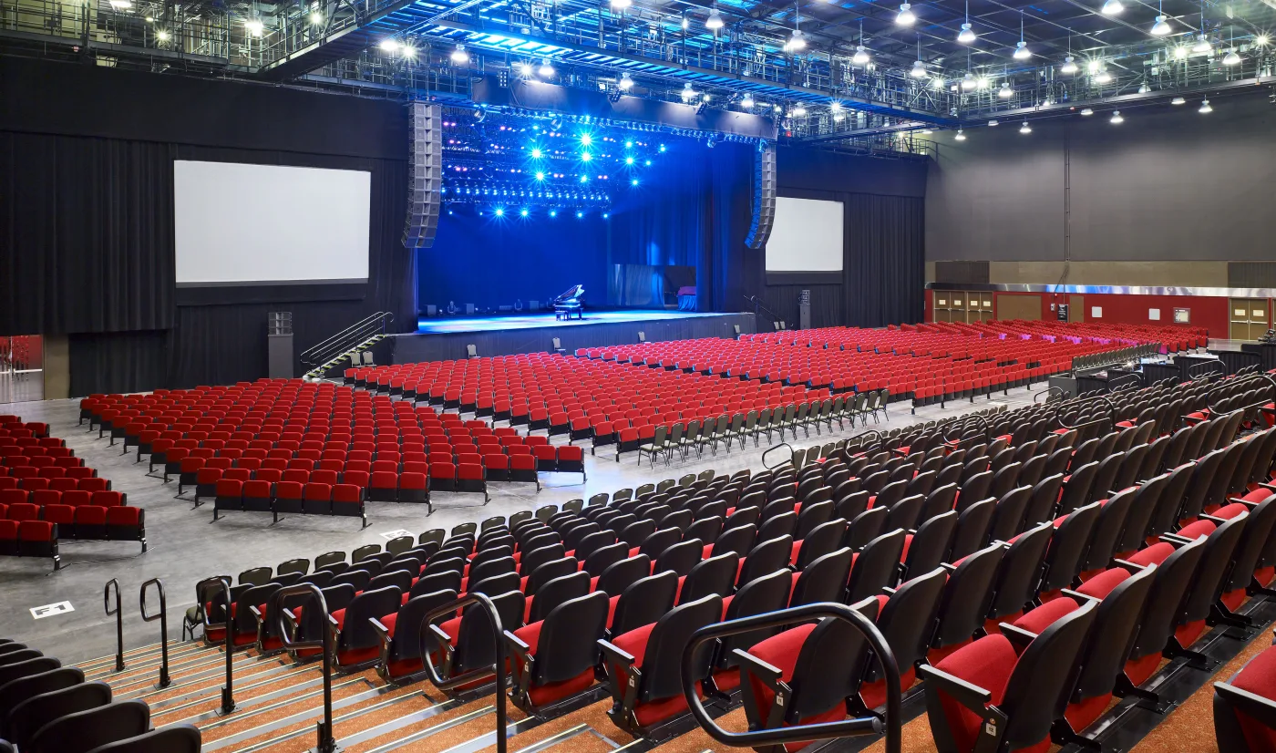 The Colosseum theatre stage and tiered audience seating