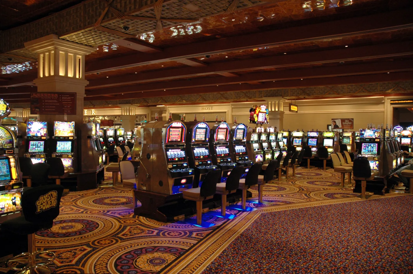 Rows of slot machines across the Caesars Windsor main gaming floor